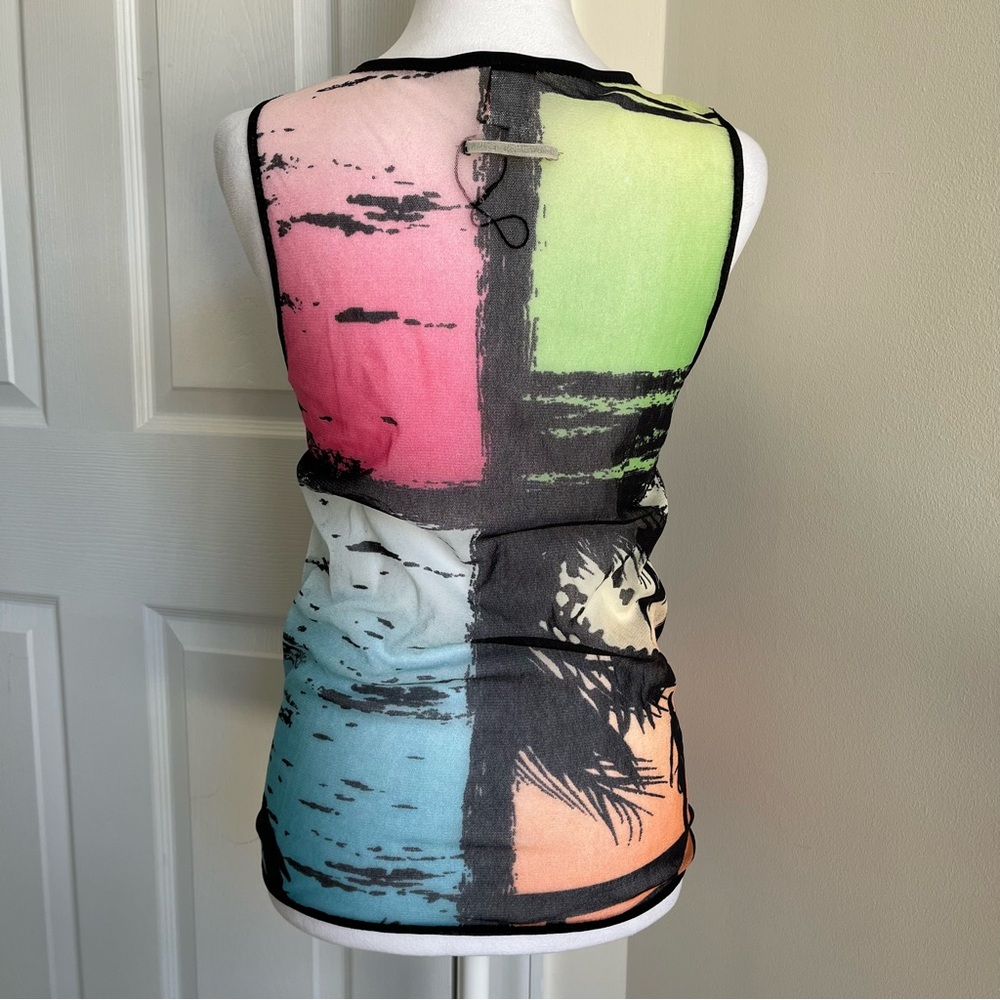 RARE Vintage Jean Paul Gaultier Soleil 90s Y2K Sheer Mesh Swim Tank Top Shirt M - Picture 4 of 9